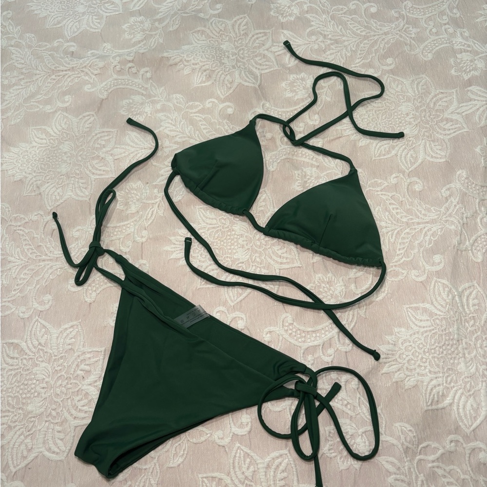 Halter triangle tie bikini set